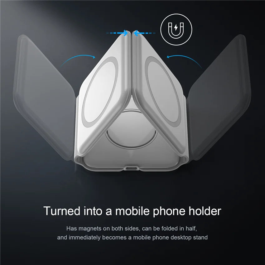 15W 3 in 1 Magnetic Wireless Charger Pad for iPhone 14 13 12