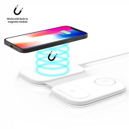 15W 3 in 1 Magnetic Wireless Charger Pad for iPhone 14 13 12