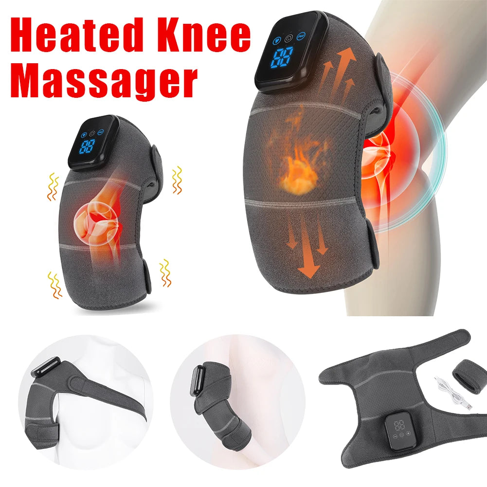 Appareil de massage chauffant pour les jambes, les épaules et les genoux – Soulagement de la douleur
