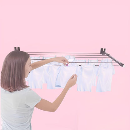 Sèche Linge Mural et Pliable - NOIR