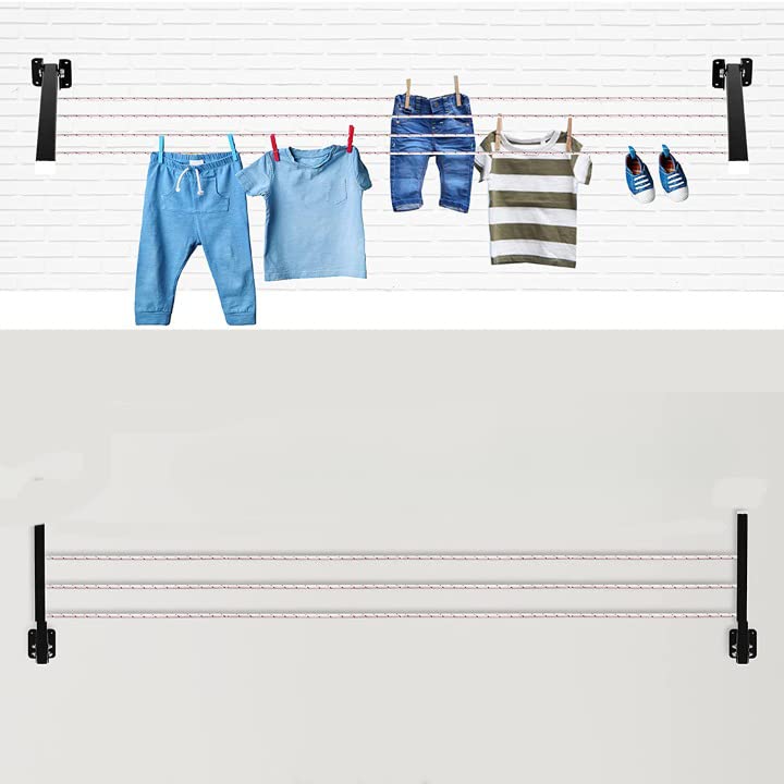Sèche Linge Mural et Pliable - NOIR