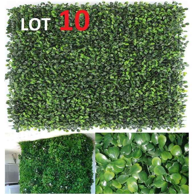 Pack 10 Mur végétal Artificielle Vert 60*40cm MAZARA (UV)