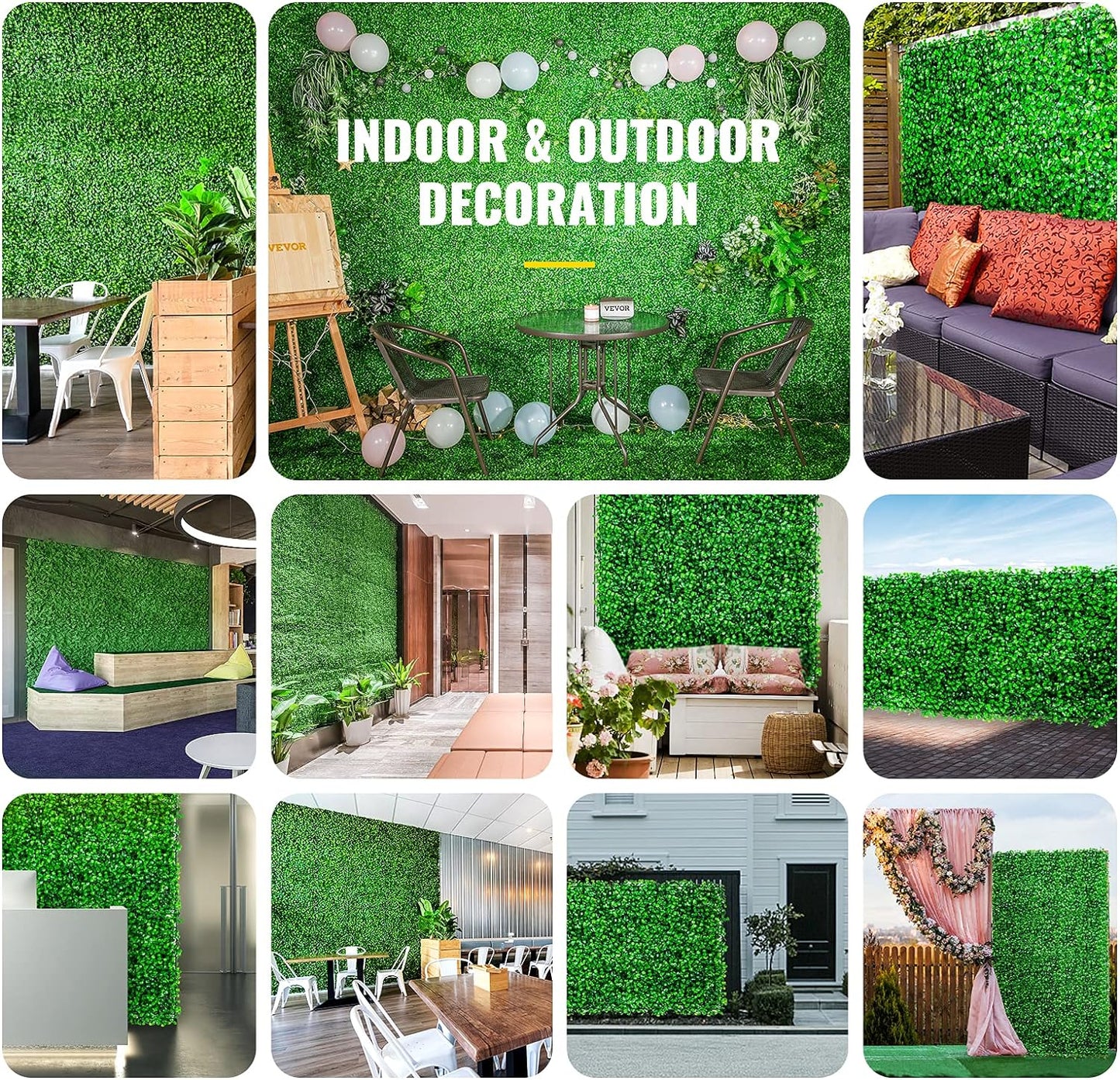Pack 10 Mur végétal Artificielle Vert 60*40cm MAZARA (UV)