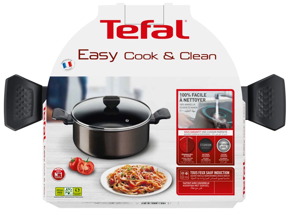 Tefal Marmites 24cm Easy Cook&Clean+Couvercle-B5544602