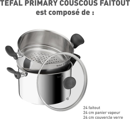 Tefal Couscoussier Inox 24cm Primary 6.7L-E3089504