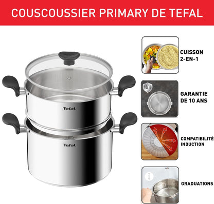 Tefal Couscoussier Inox 24cm Primary 6.7L-E3089504