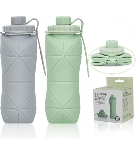 🥤 Gourdes Pliables en Silicone Alimentaire – 600 ml