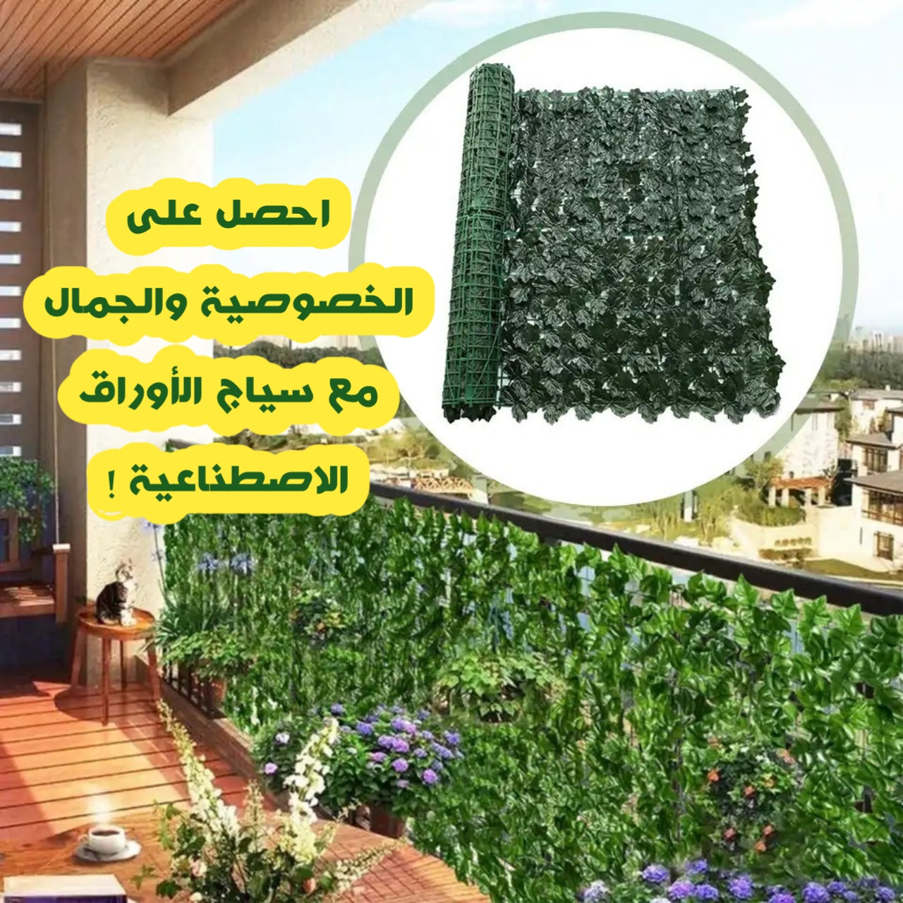 سياج أوراق اصطناعية : الخصوصية و الجمالية في لمسة واحدة