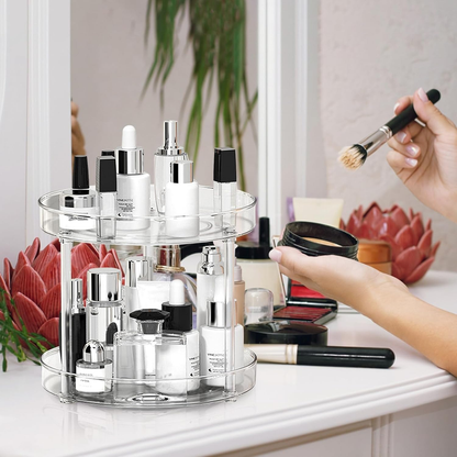 Organiseur à Maquillage à 2 niveaux avec bacs amovibles