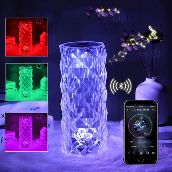 Lampe Musicale en Cristal LED avec Bluetooth