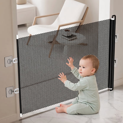 Barrière Sécurité Rétractable Maille - Protection Enfant et animaux domestique