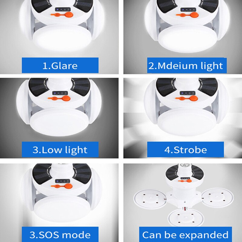Torche solaire LED 800W Rechargeable